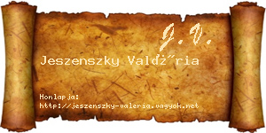 Jeszenszky Valéria névjegykártya