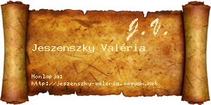 Jeszenszky Valéria névjegykártya